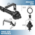 thumbnail image 6 of Urbanest Round Urn Curtain Rod Set With 24 Rings, 5/8", 84"-120", Black, 6 of 6