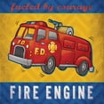 thumbnail image 3 of Marrott, Stephanie 15x15 Black Modern Framed Museum Art Print Titled - Fire Truck, 3 of 5