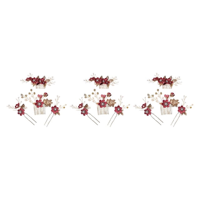 Sonducket 4 piezas de peinetas de flores para boda, conjunto de tocados de decoración, tocado elegante elegante para niñas, hermoso tocado de Type1 NO1