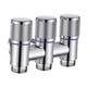 thumbnail image 1 of Válvula de cierre angular de 1/2 pulgada de acero inoxidable para control de flujo de agua de baño, 1 entrada y 3 salidas Plata, 1 of 9