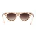 thumbnail image 4 of Heavy Iced Out Rhinestone Bling Jewel Flat Top Cat Eye Sunglasses Peach - Brown, 4 of 4