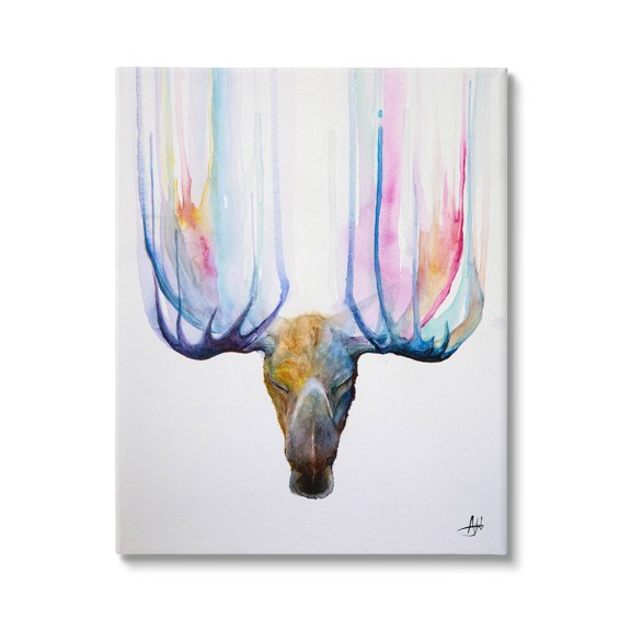 Antler Streaks Modern Deer Animals & Insects Graphic Art Gallery Wrapped Canvas Print Wall Art