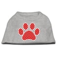 thumbnail image 2 of Pet Dog  Cat Shirt Screen Printed, "Swiss Dots Red Paw", 2 of 5