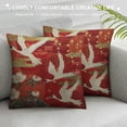 thumbnail image 3 of HENGT ese Throw Pillow Cover,Asian Oriental and Chrysanthemums Wave Floral Pattern Decorative Pillow Cases Square Cushion Covers for Home Sofa Couch, 3 of 5