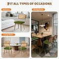 thumbnail image 6 of Rattan Dining Chairs Set of 2, Kitchen Chairs with Woven Cane Back & Wooden Legs, Velvet Upholstered Armless Dining Room Seat for Kitchen, Restaurant, Green, 6 of 9