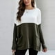 thumbnail image 5 of Pntutb Mujer Casual Empalme Cobertura Bolsillo Blusa Manga Larga Tops Suéter Pntutb Pntutb-4212, 5 of 8