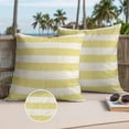 thumbnail image 3 of Yellow Striped Outdoor Pillow Covers 18x18 Set of 2, Waterproof Patio Throw Pillowcase Protectors, Farmhouse Vintage Stripes Square Decorative Pillow Shams Cushion Covers for Seat Bed Couch Sofa, 3 of 8