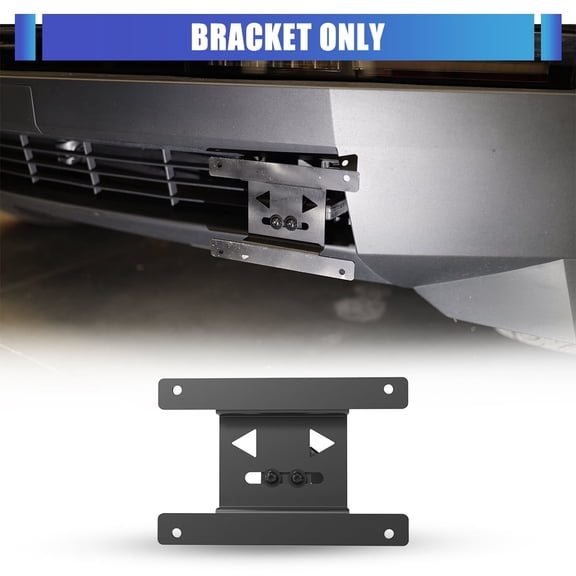 License Plate Bracket Accessories for 2024 2025 2026 Tesla Cybertruck,Heavy Duty Steel Black Mount,Clear vision