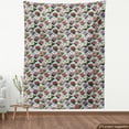 thumbnail image 3 of Floral Fabric by the Yard Upholstery, Image of Spring Pattern with Hibiscus Flowers and Calligraphic Elements, Decorative Fabric for DIY and Home Accents, White and Multicolor by Ambesonne, 3 of 4
