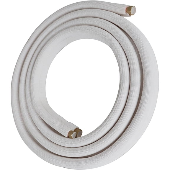 PET-U 16 FT Air Conditioning Copper Hose Hose Extension, 3/8 and 5/8 Inch Thickened Insulation Cotton Fit for Mini Split Air Conditioner with Nuts