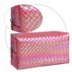 thumbnail image 3 of Bolsa de almacenamiento de cosméticos con patrón tejido a cuadros sinfónico nacarado para mujer MFZFUKR BST2000090-3, 3 of 6