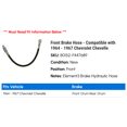 thumbnail image 2 of Front Brake Hose - Compatible with 1964 - 1967 Chevy Chevelle 1965 1966, 2 of 2
