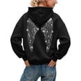 thumbnail image 3 of Womens Angel Hoodies Black Women's Embroidered Wing Hoodie Minimalist Winter Top Womens Sweatshirt L, 3 of 6