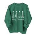 thumbnail image 5 of Jsaierl Womens Christmas Sweatshirts Plus Size Tree Print Sweatshirt Ladies Loose Fit Pullover Crewneck Tunic Long Sleeve Tops S-2XL, 5 of 7