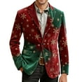 thumbnail image 5 of Tqyyweavej Men's Christmas Blazer Xmas Theme Party V-neck Corduroy Suit Fall Ugly Jacket Christmas Gifts for Men, Size S to 4XL, 5 of 8