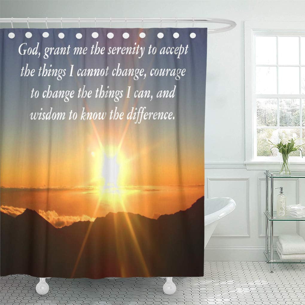 ATABIE The Serenity Prayer Day Sunset Photography Wall Shower Curtain ...