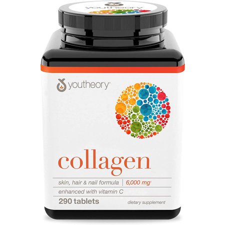 Youtheory Collagen Advanced with Vitamin C, 290 Ct, 2 Pack, Hair, Skin, & Nails, Fast Body Absorption