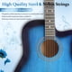 thumbnail image 5 of Guitarra Acústica Ktaxon 41" de Tilo Kit de 6 Cuerdas Azul, 5 of 7