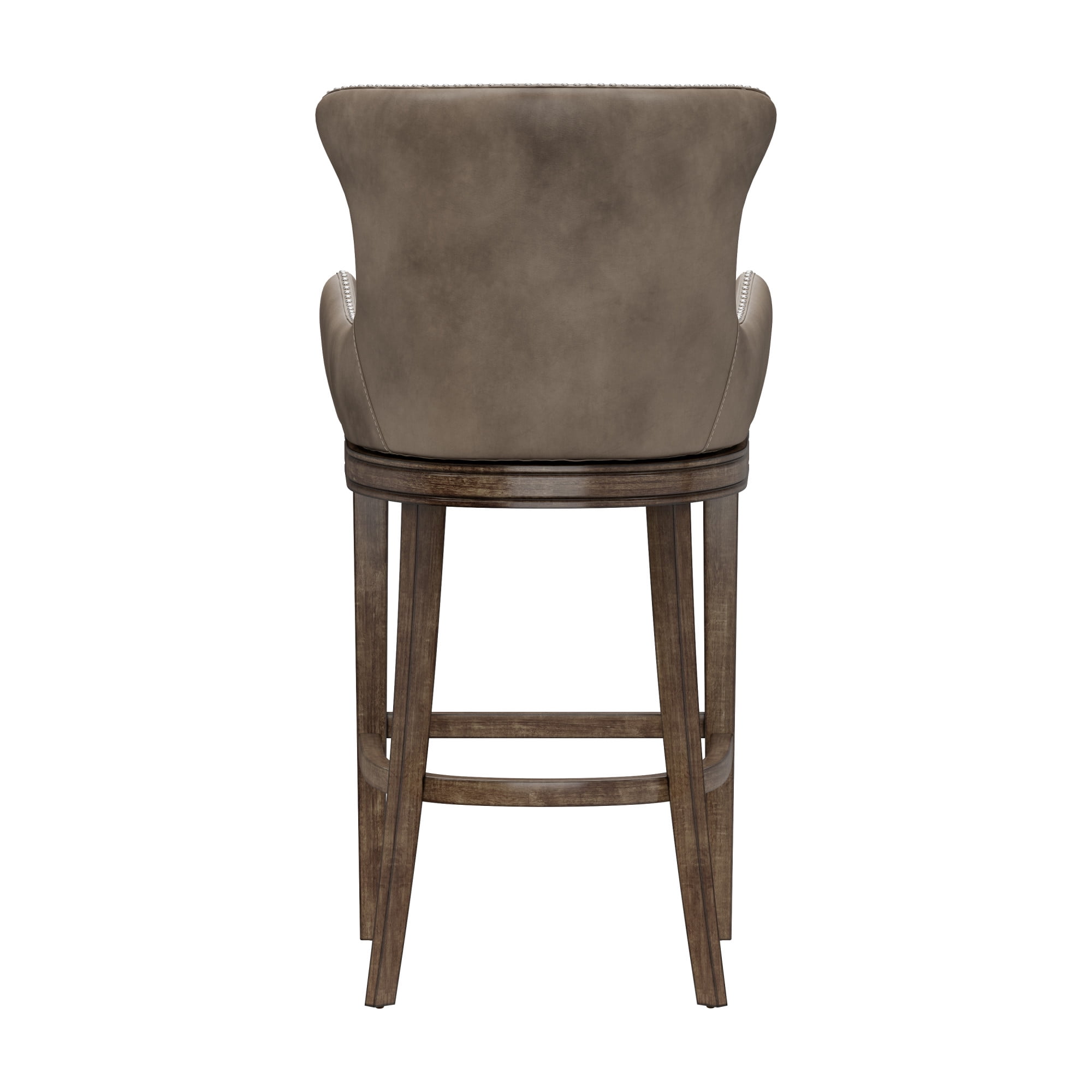 Hillsdale Furniture Caydena Wood Bar Height Return Swivel Stool, Rustic Gray