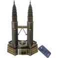 thumbnail image 1 of Estatua de las Torres Gemelas Petronas, decoración del escritorio del hogar, escultura de estatua de edificio de cobre puro para decoración del hogar (torres gemelas), 1 of 5
