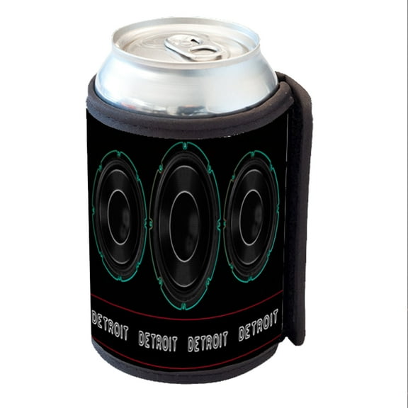 KuzmarK Insulated Drink Can Cooler Hugger - Detroit Speakers Art