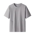 thumbnail image 3 of COSFO Solid Big And Tall Shirts for Men Short Sleeve Summer Classic T-Shirt Relaxed Fit with Pocket Crew Neck Workout Pullover Tops, 3 of 8
