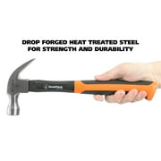 GreatNeck Fiberglass Curved Claw Steel Hammer with Fiberglass Handle, 16 oz
