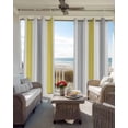thumbnail image 4 of Yellow Grey Stripe Blackout Curtains for Bedroom, Modern Farmhouse Vertical Striped Room Darkening Window Drapes for Living Room, Thermal Insulated Grommet Curtains, 42x84 inch, 2 Panels, 4 of 9