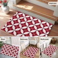 thumbnail image 5 of Red Geometric Entryway Rug 2'x3'&nbsp; Non Slip Front Door Mats, Vintage Rhombus Circle Texture Entrance Rugs Indoor Outdoor Carpet, Washable Floor Mats Small Area Rug for Bedroom Kitchen, 5 of 8