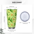 thumbnail image 4 of Lsque Green Avocado Pattern 20oz Car Cup with Lid and Straw, Insulated Coffee Cup with Straw Topper, Spill Proof Travel Coffee Mug, Stainless Steel Tumble-Straw Three-piece Set, 4 of 8