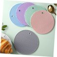 thumbnail image 5 of 4pcs Silicone Honeycomb Mat Round Placemats Coffee Coasters Silicone Trivets Non-Slip Hot Pads Tableware Protector Hot Pot Placemat Reusable Pot Holder Tabletop Pot Holder Nordic, 5 of 5