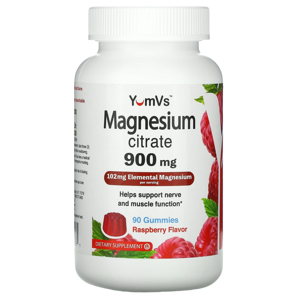 YumV's Magnesium Citrate, Raspberry, 900 mg, 90 Gummies