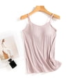 thumbnail image 6 of Lumtrix Women's Slim Fit Square Neck Tank Tops with Built-in Padded Shelf Bra Adjustable Spaghetti Strap Camisole Cotton Undershirts Light pink 2XL, 6 of 6