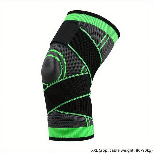 YOPTOP Get Back In The Game With Knee Protection Brace Compression Sleeve & Pad,Green Strap Style,XL