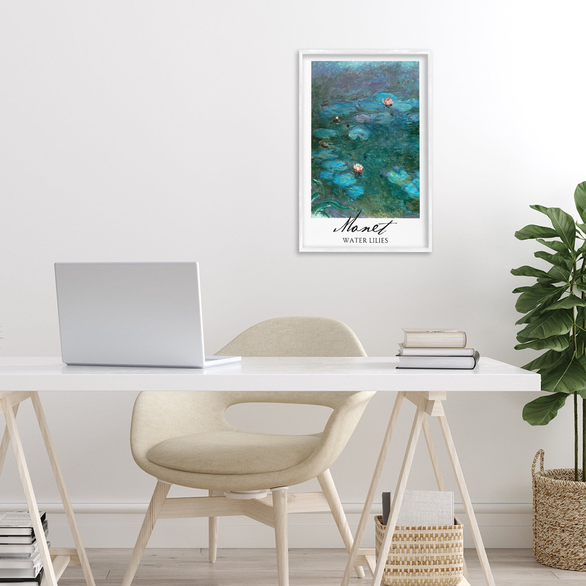 Stupell Industries Monet Water Lilies White Framed Giclee Art, design by Vintage Hustle