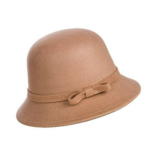 Chapeau Bowler Nœud Chaud Automne Hiver Chapeau Dôme Résistant au Froid pour Extérieur