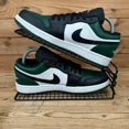 thumbnail image 2 of Ni-k-e Trainers Mens Size UK 6 Air Jordan 1 Low Green Toe Leather Casual Shoes AJ, 2 of 6