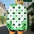 thumbnail image 4 of Crew Cuello Sudadera Día de San Patricio Impreso Manga Larga Suéter sin Capucha Shamrock Gráfico Suave Vacaciones Casual Top, 4 of 8