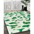 thumbnail image 3 of Ahgly Company Machine Washable Indoor Round Abstract Light Jade Green Area Rugs, 4' Round, 3 of 7