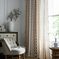 thumbnail image 4 of Farmhouse Boho Style Geometric Tassel Window Curtains Living Room Cotton Blend Semi Blackout Drapes Curtain Panels, 59 x 87 in, 4 of 8
