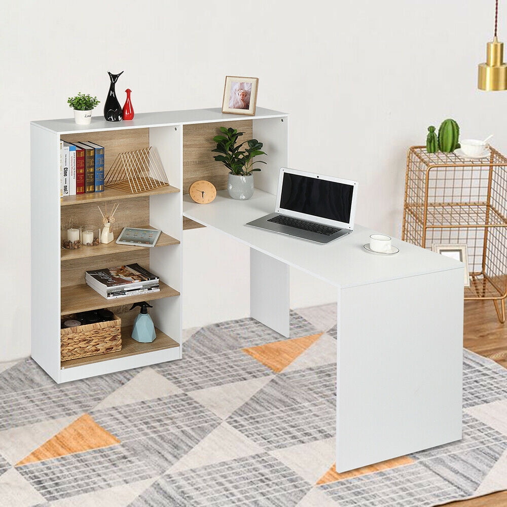 Brand New Computer Desk with 4 Tier Storage Shelves Student Study
