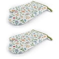 thumbnail image 2 of Oven gloves extremely heat-resistant oven gloves anti-slip flower motifs oven insulation pads for grilling barbecue baking cooking (1 pair), 2 of 6