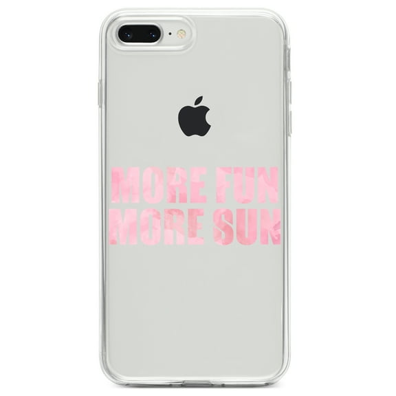 DistinctInk Clear Shockproof Hybrid Case for iPhone 7 PLUS / 8 PLUS (5.5" Screen) TPU Bumper Acrylic Back Tempered Glass Screen Protector - More Fun More Sun