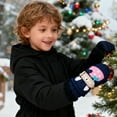 thumbnail image 2 of BinKFF Winter Gloves for Kids Waterproof Boys Girls Cute Snow Ski Gloves Toddler Snowboarding Gloves Windproof, Dinosaur Print Warm Cold Cotton Gloves, 2 of 4