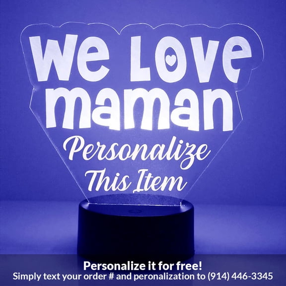 Mirror Magic Store We Love Maman Color Changing Personalized LED Light with Remote Control