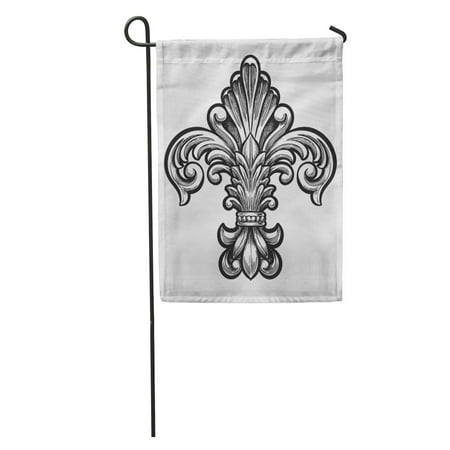 Fleur De Lys Emblem - LADDKE France Elegant Fleur De Lis Vintage Emblem Cross Gothic Scroll Garden Flag Decorative Flag House Banner 28x40 inch
