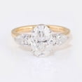thumbnail image 3 of solitaire jewels 3.75CT Oval Moissanite 3 Stone Engagement Ring For Women, 14K Yellow Gold, 3 of 7