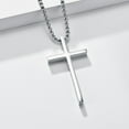 thumbnail image 4 of Miren Minimalist Mirrored Cross Necklace, Hypoallergenic Stainless Steel, 24" Pearl Chain, “I Can Do All THINGS” Engraving, Gold/Silver/Black, 4 of 7