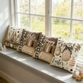 thumbnail image 6 of AuroraX Easter Throw Pillow Covers Set of 4 18x18 Inch Square Farmhouse Short Plush Outdoor Eggs Bunny Rabbits Decorative Pillow Covers 4 Pack Brown Spring Cushion Case for Couch Sofa Living Room, 6 of 6