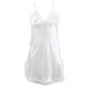 thumbnail image 1 of INSPIRAR CHIC Mujeres Satén V Cuello Floral Encaje Trim Ropa de Dormir Noche Vestido Slip Pijama Blanco-encaje L, 1 of 6